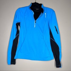 Sugoi Blue Black Long Sleeve Cycling 1/4 Zip Pullover